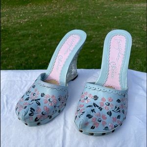 Irregular Choice Crystal Leather Wedge size 8.5